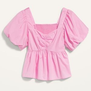 NWT Old Navy Puff Sleeve Babydoll Blouse Size XS